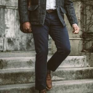 Taylor Stitch Slim Fit Organic Cotton Stretch Twill Chinos Navy Blue Size 31